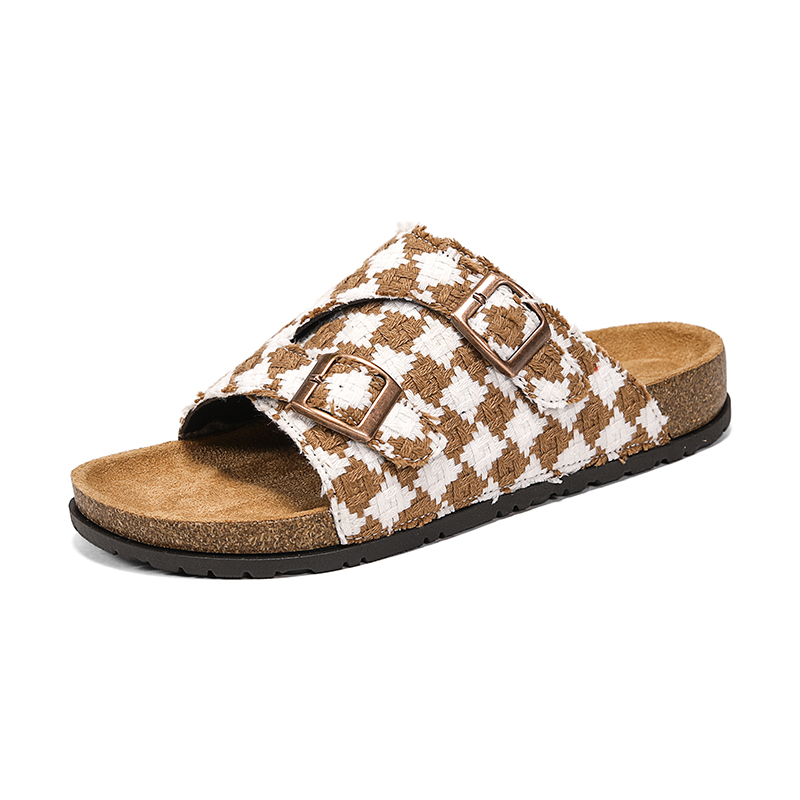Men'S Shoes Birkenstock - Vintage Plaid Cork Footbed Slippers Unisex