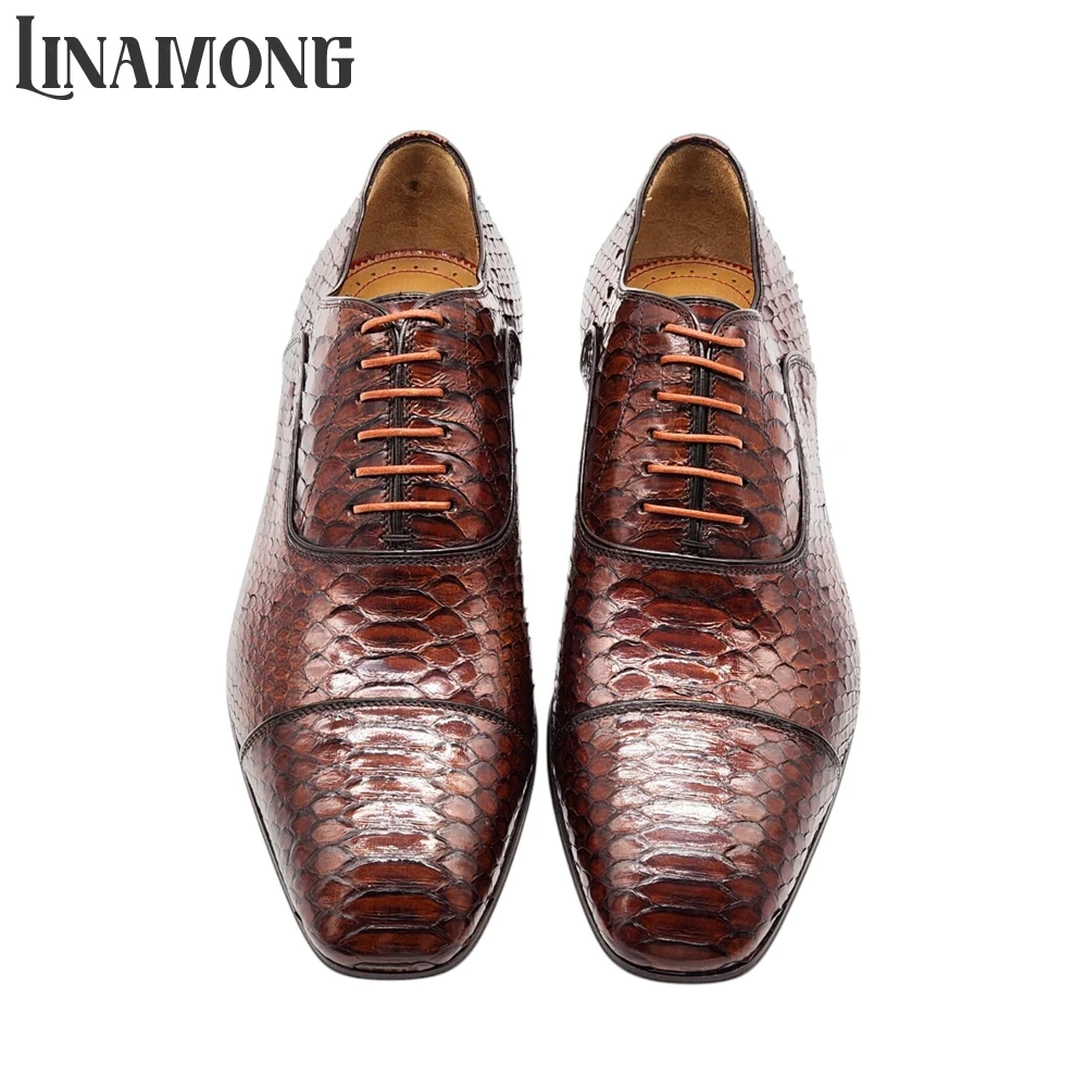 Brown Faux Python Leather Oxfo - огляд і ціна Men'S Shoes Limited Edition