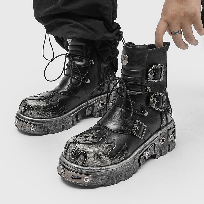 Punk Style Retro Cool Skull Fl - огляд і ціна Men'S Shoes Increase Height