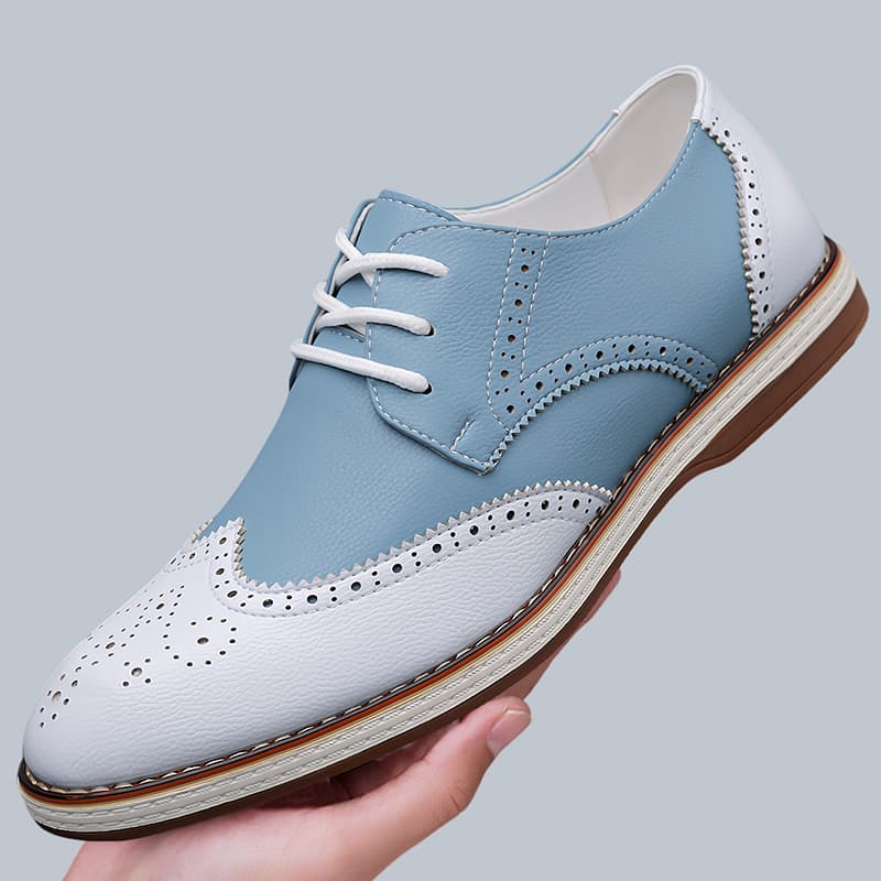 Mens White Blue Two Tone Brogu - огляд і ціна Men'S Shoes Hugo Boss