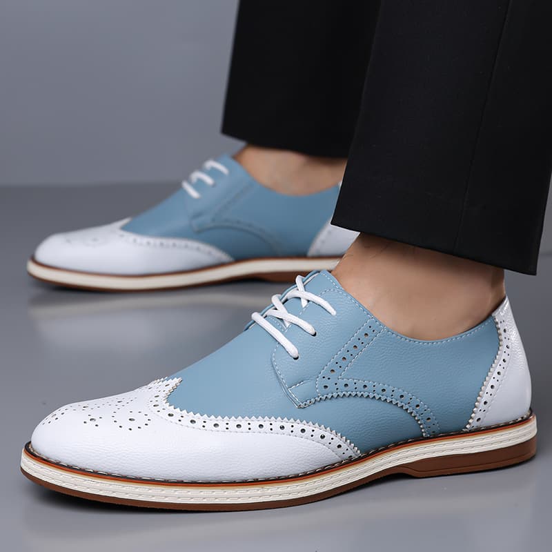 Mens White Blue Two Tone Brogu - огляд і ціна Men'S Shoes Hugo Boss