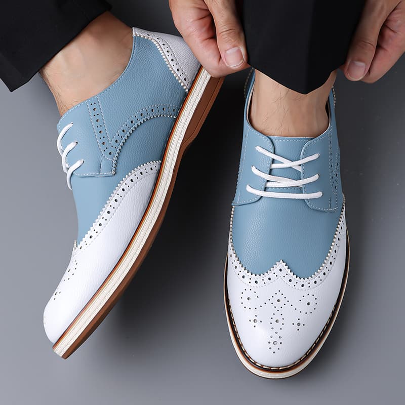 Mens White Blue Two Tone Brogu - огляд і ціна Men'S Shoes Hugo Boss