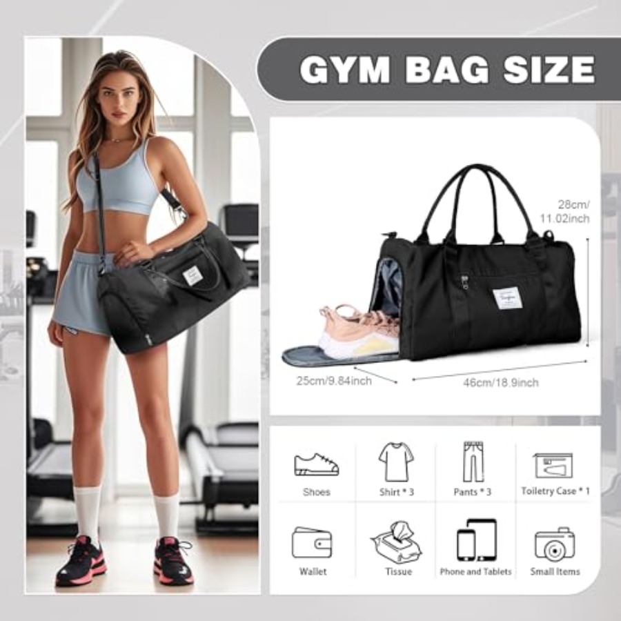 Small Black Sports Gym Duffel  - огляд і ціна Men'S Shoes To Women'S