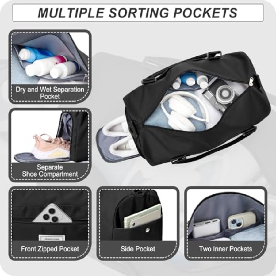 Small Black Sports Gym Duffel  - огляд і ціна Men'S Shoes To Women'S