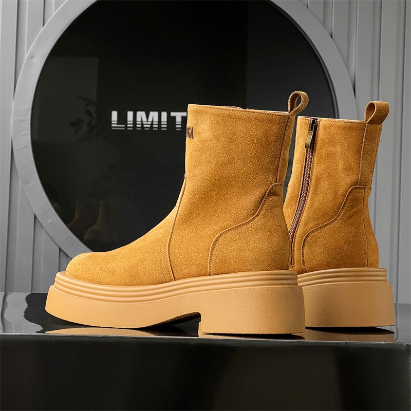 Winter Europe America Retro Th - огляд і ціна Men'S Shoes Increase Height